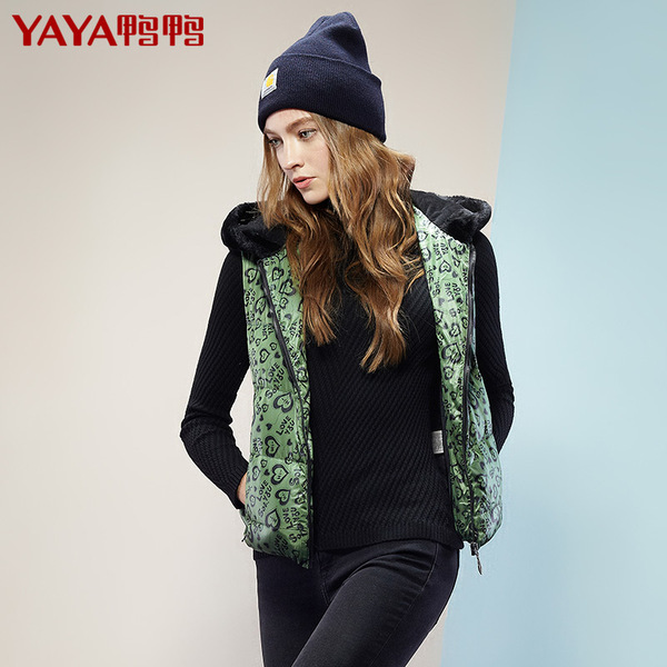 正品女<em>马夹</em> <em>鸭鸭 马甲</em>女秋冬 正品 带帽羽绒 百