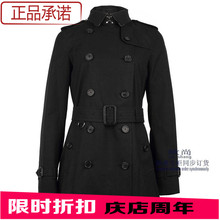 正品代购Burberry女士经典款修身短款博柏利风衣外套3900548黑色