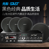 背景音乐功放天花吊顶广播音箱 TH4黑色吸顶喇叭套装 先科 SAST