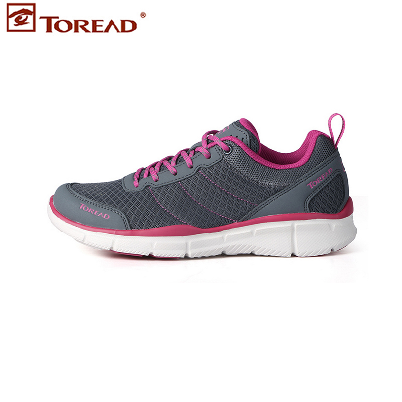 正品 Toread/探路者女鞋普通明黄绿西瓜G08A-深灰玫红越野跑鞋
