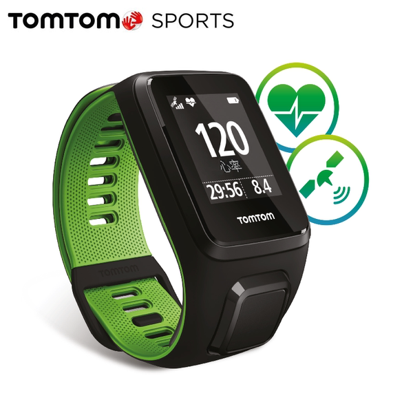 TOMTOM RUNNER3心率款 轨迹记录罗盘跑步游泳健身记步GPS心率腕表