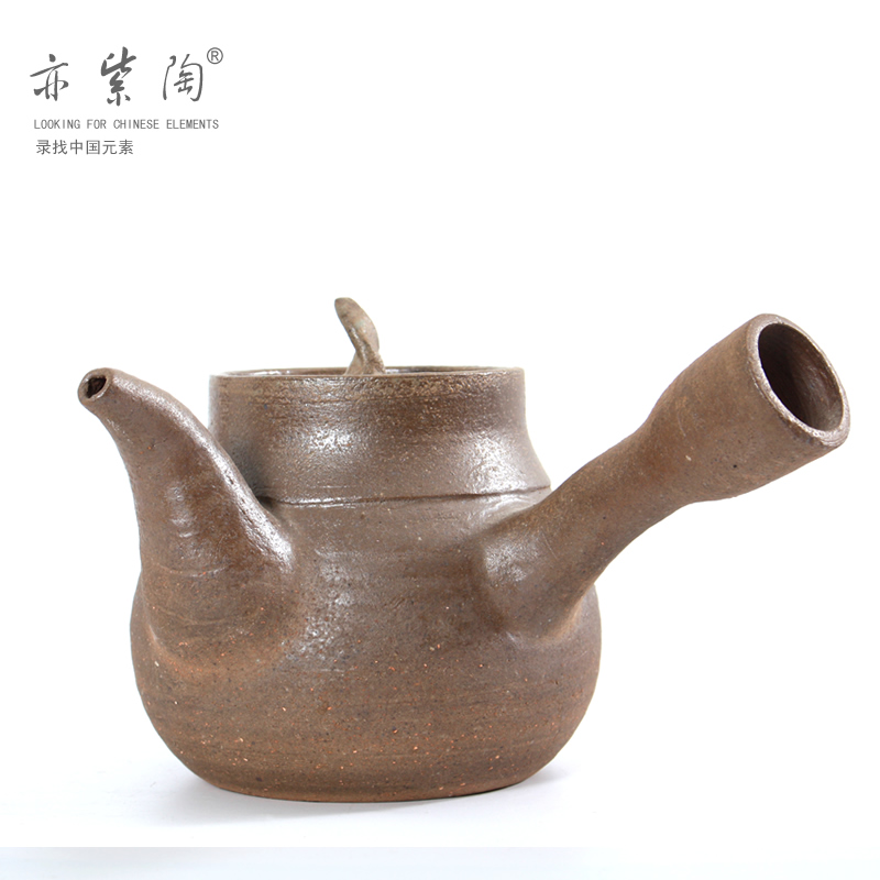 [掌柜藏品]功夫茶具煮水壶潮汕功夫茶砂铫壶粗陶手拉胚柴烧茶壶