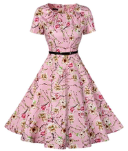 Womens Dress 大摆裙Summer Vestidos Retro 欧美复古风连衣裙修身