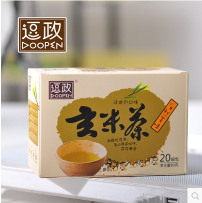 包邮16年新货 逗政玄米茶20包x4g袋泡茶花草茶独立小茶包蒸青绿茶