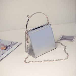 韩版百搭漆皮手提包