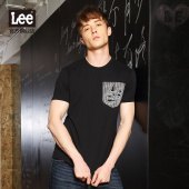 T恤L270051RFK11 圆领LOGO印花黑色短袖 2017春夏新品 Lee男装