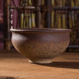 古法柴烧全手工拉坯陶制柴窑茶盏品茗杯个性茶杯日式茶具特价无釉