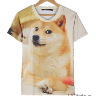 精神污染狗头神烦犬呆萌哈士奇t恤 doge半袖短袖衣服 搞怪神烦狗