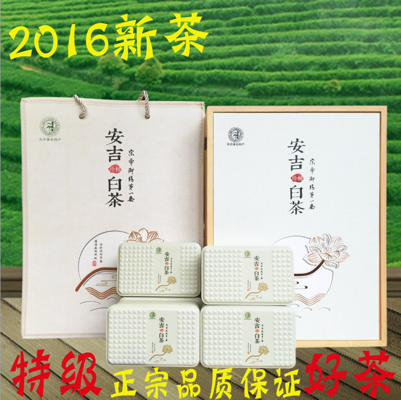 2016年新茶 明前头采春茶 正宗安吉白茶 250g绿茶 高档茶叶礼盒装