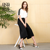 新款 显瘦阔腿裤 女装 OSA欧莎2017夏装