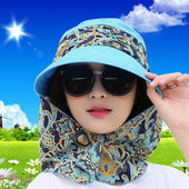 帽子女夏季遮脸防晒电瓶车遮阳帽出游百搭骑车户外 太阳帽女士韩版