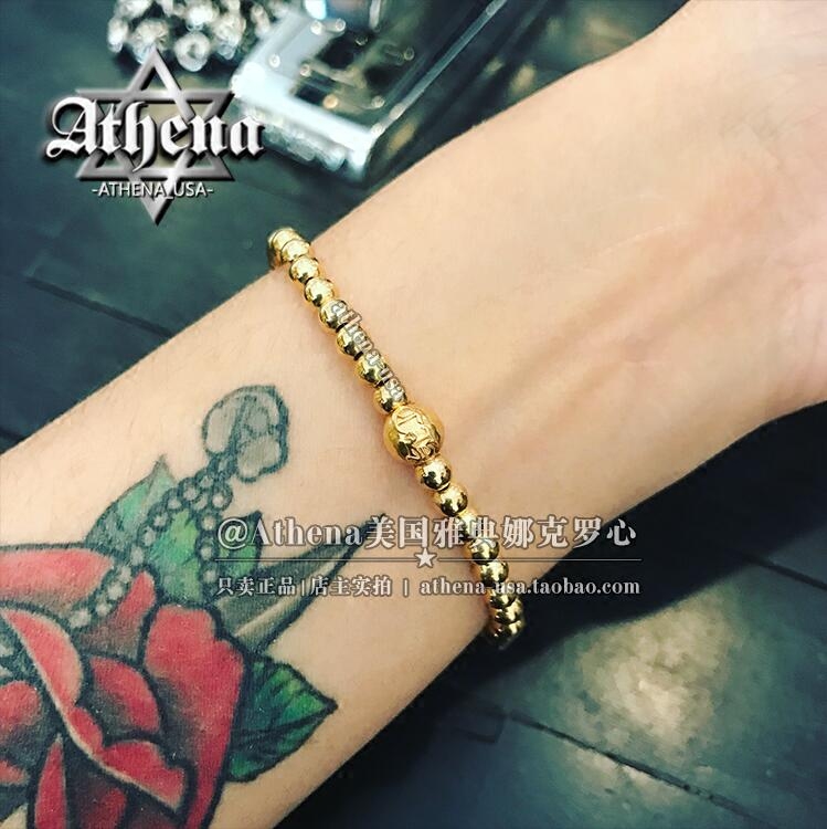 美国代购 chrome hearts 克罗心 22k黄金 金珠 手串 手链 一条