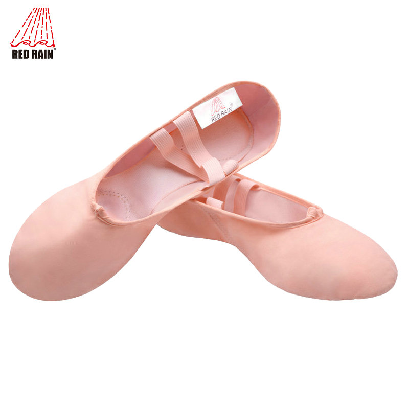 红雨舞蹈鞋 男女芭蕾软底鞋 皮头 两底猫爪 儿童