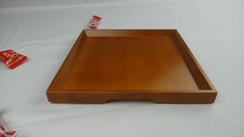 特色日式实木茶盘 正方形木质茶具茶盘 木制托盘 带把手水果盘