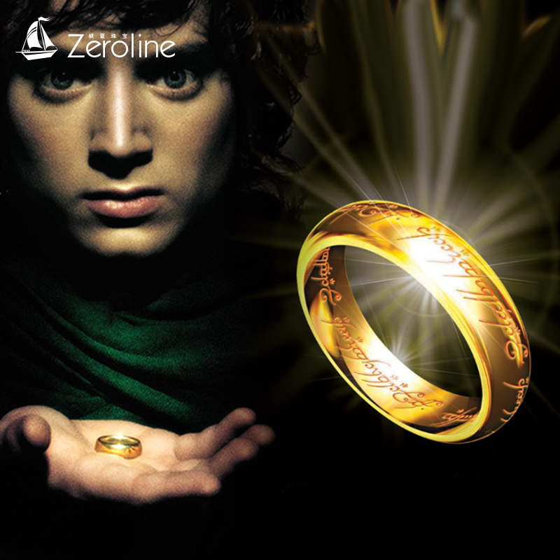 祯蓝魔戒男士戒指护身指环王情侣戒指韩版时尚个性霸气钛钢黄金色