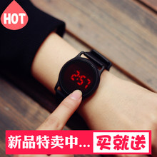 LED触摸屏手表夜光时尚潮男表圆形智能韩版个性女生学生潮流情侣S
