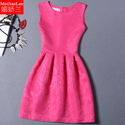 背心裙夏连衣裙中长款高腰修身显瘦A字裙新款