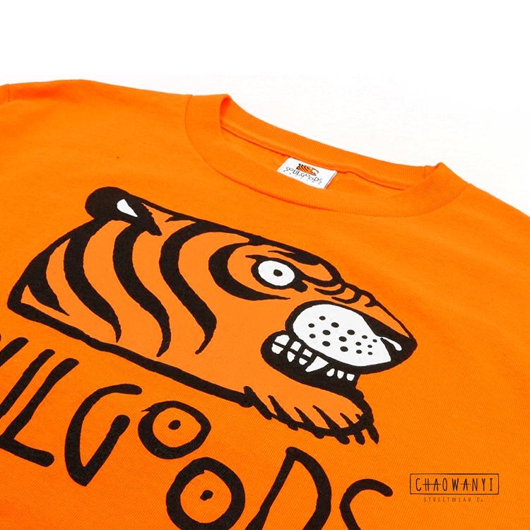 现货 潮玩艺 soulgoods 灵魂虎 标志性虎头logo tee 橙色短袖t恤