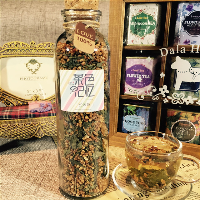 进口优质 玄米茶 花茶 蒸清绿茶蒸青绿茶韩国茶130g