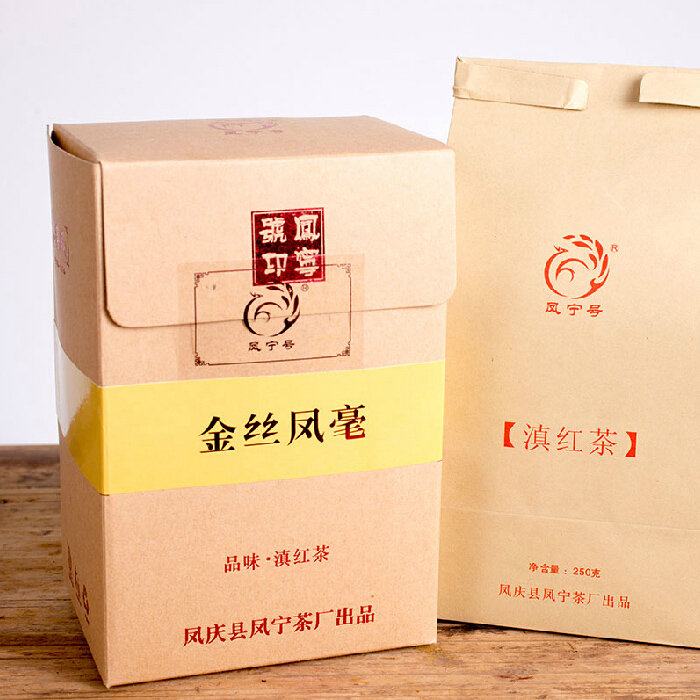 云南金丝滇红茶凤宁号新蜜香黄金芽特级滇红茶叶环保礼盒包邮极品
