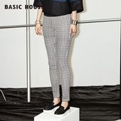 女HOPT525A 版型长款 House 花纹休闲裤 百家好秋冬新小脚修身 Basic