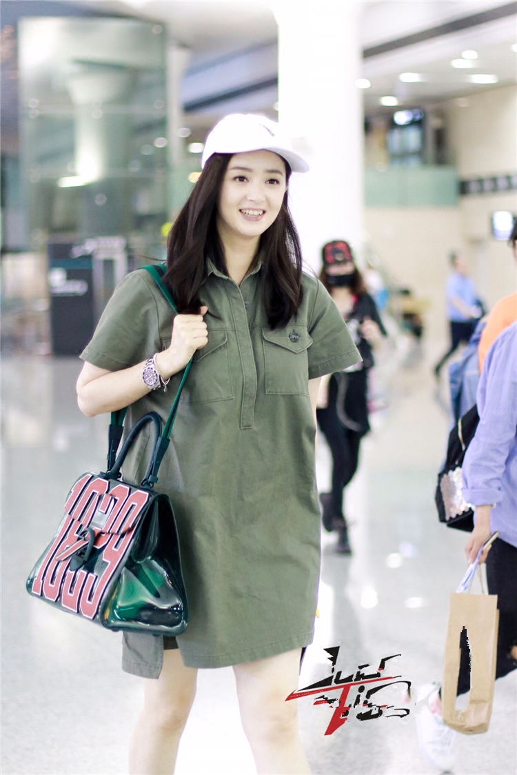 欢乐颂蒋欣同款衣服 2017新款明星机场2军绿色短袖衬衫连衣裙夏女