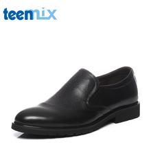 Teenmix/天美意2017夏专柜同款牛皮商务休闲风男单鞋男鞋3CW02BM7图片