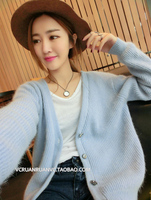 2015秋装新款百搭型圆领<em>毛针织衫女薄开衫</em>时