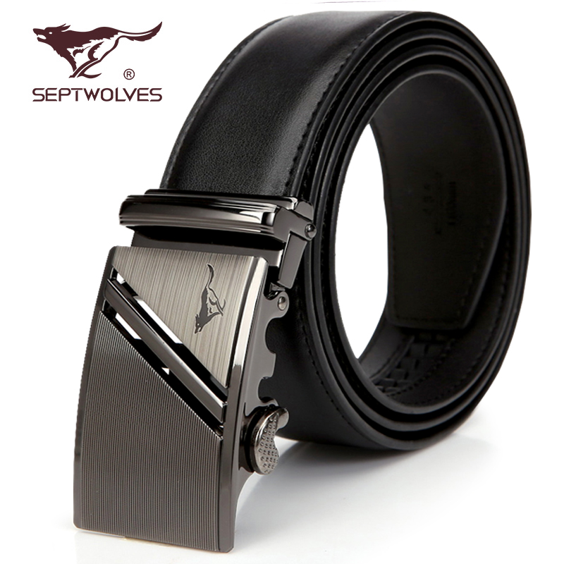 一秒疯抢_七匹狼皮带男真皮自动扣 纯牛皮商务