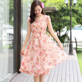 2015夏季新款<em>女装</em> SDBY韩版<em>碎花连衣裙</em>夏长