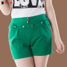 <em>纯棉短裤女2015</em>夏装<em>新款</em>糖果色大码显瘦女裤