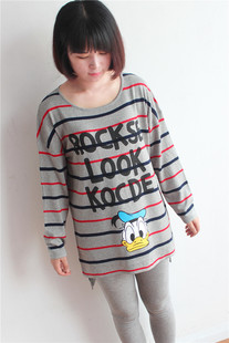 新款TALIEN可爱唐老鸭图案 条纹羊毛<em>针织棉</em>中