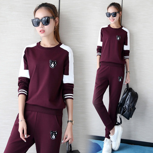 2016秋装女装套装韩版运动服长袖圆领卫衣长裤休闲宽松显瘦两件套