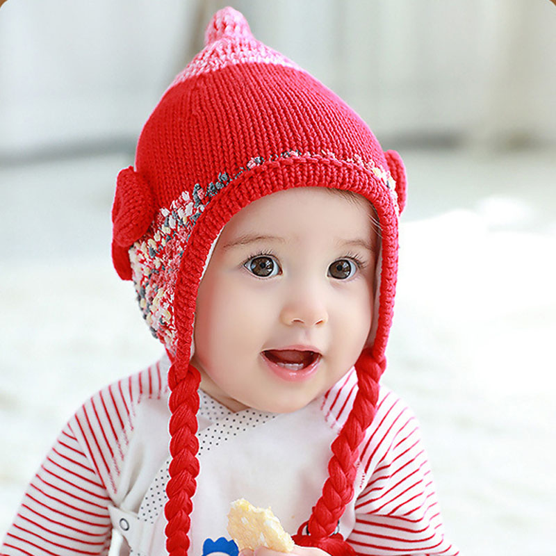 线编织宝宝护耳帽评测 织宝宝护耳帽子视频图