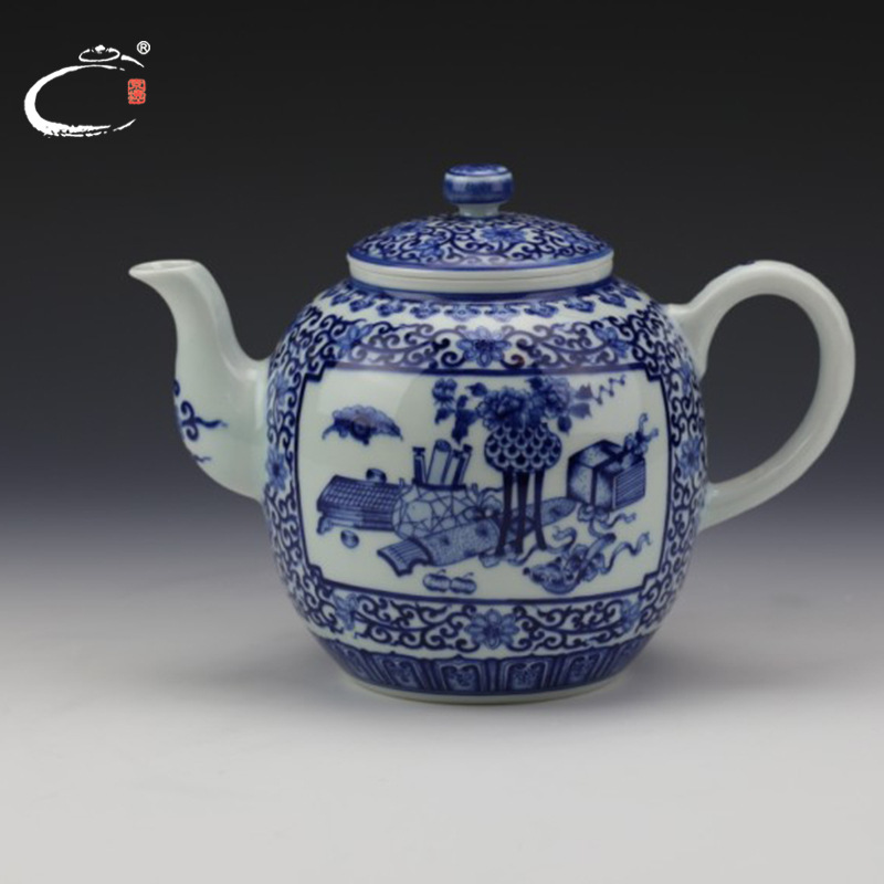 京德 贵和祥青花瓷茶壶 景德镇大师手绘陶瓷功夫茶具茶水壶ASB050