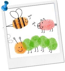 110个/套 儿童美术绘画套装 爱心小鹿指印指纹画印泥加纸盘材料包