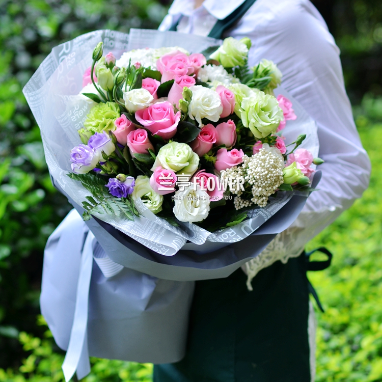 长沙鲜花同城速递配送19朵苏醒各色配花表白生日祝福鲜花花店送花