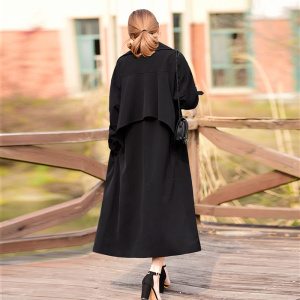 超长薄款宽松风衣外套