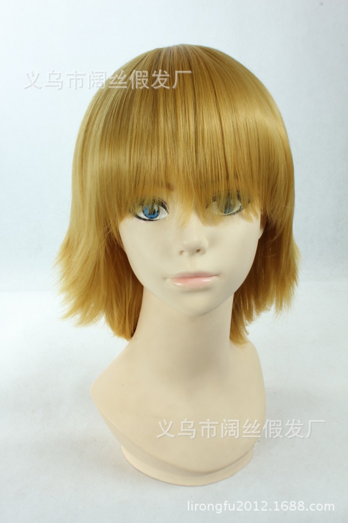 cosplay假发假毛 茶色棕色土黄色万用收脸反翘 动漫现货特价 短发