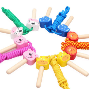 儿童木制卡通跳绳休闲跳跃运动幼儿园文体用品34567岁玩具