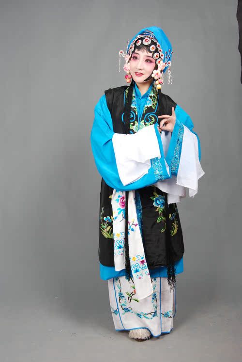 京剧豫剧服装锁麟囊戏剧戏曲服装 花旦青衣薛香灵黑色