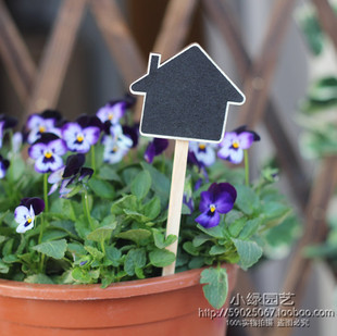 小黑板 zakka日本园艺杂货 小黑板花插 木制小黑板 花卉插牌 植物标牌