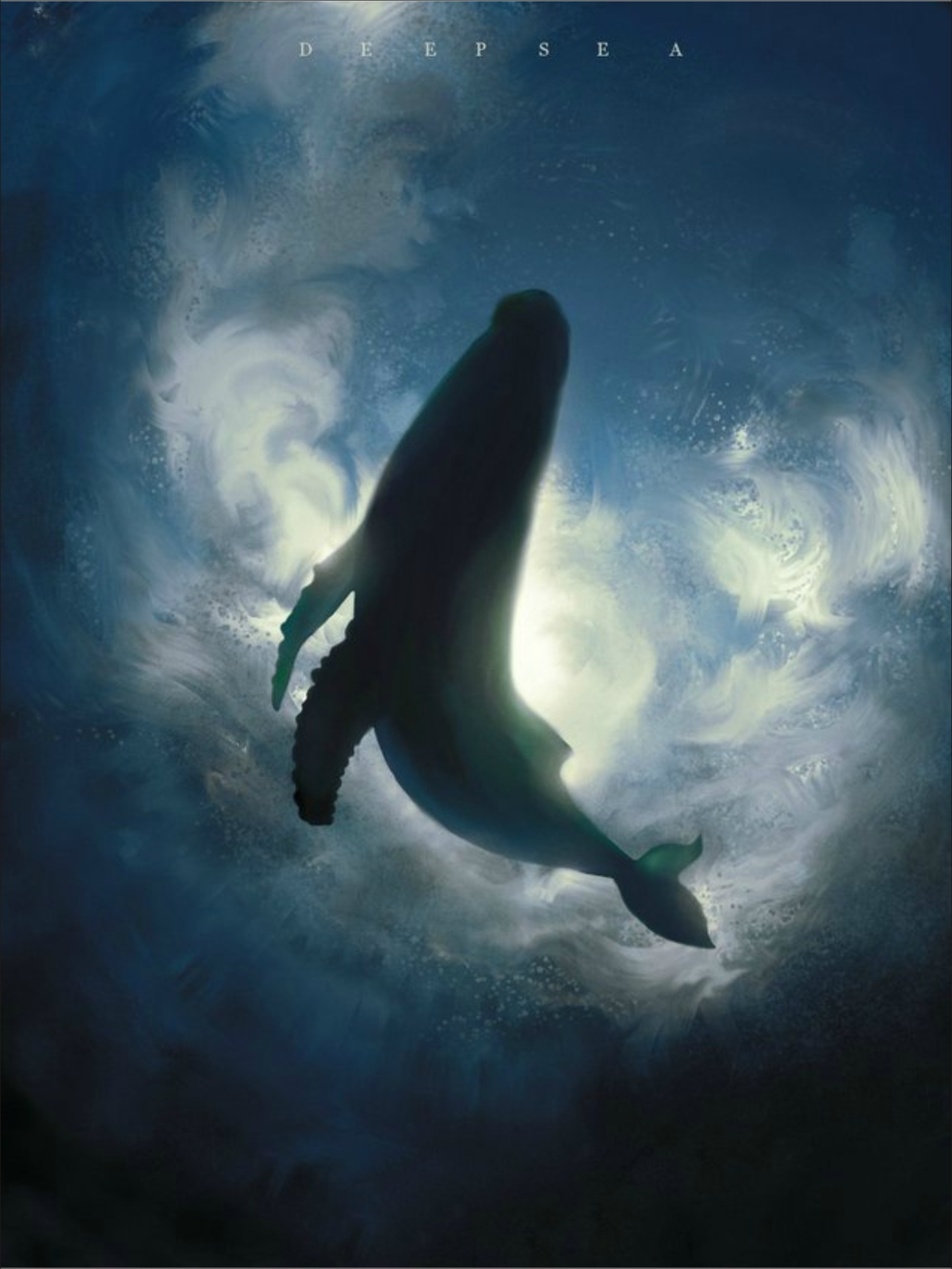 深海海洋鲸鱼抹香鲸挂画壁画无框画装饰画4030尺寸两幅九折包邮