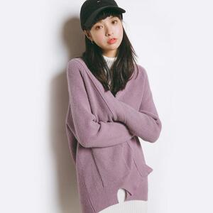 文艺小清新纯色口袋毛衣