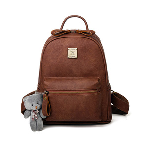 复古学院风pu休闲背包