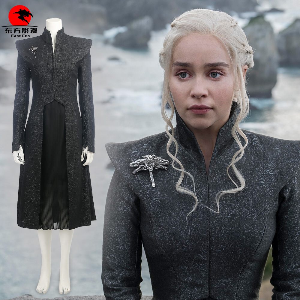 东方影漫 权力的游戏第七季龙母同款黑色裙子全套cos服装衣服女