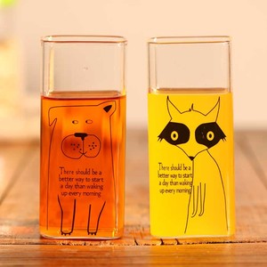 可爱动物印花玻璃杯