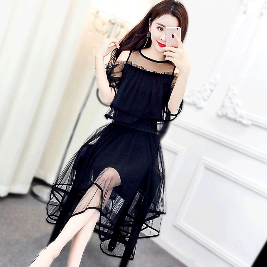 不规则连衣裙女夏2017新款夜店女装性感套装气质显瘦夜场女款裙子