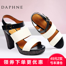 凉鞋 罗马风防水台超高跟粗跟女凉鞋 达芙妮专柜夏款 Daphne