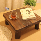 日式茶几矮桌方桌 小茶几炕几 烧桐木炕桌榻榻米桌 守酒窗桌子